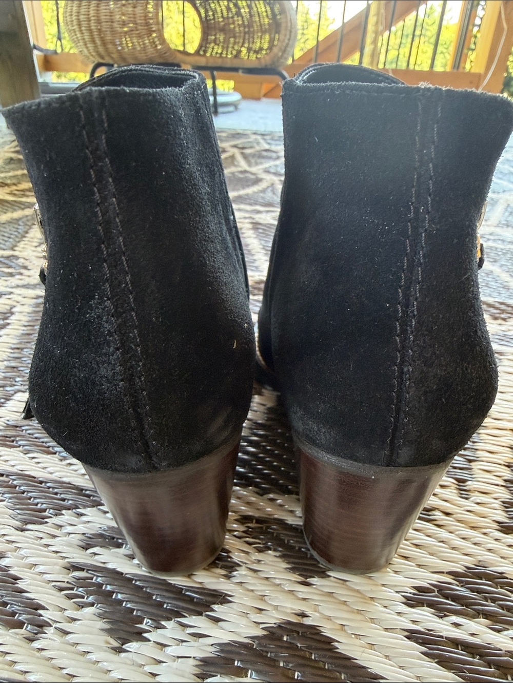 Sam Edelman | Macon Black Suede / Leather Ankle Boots - Picture 10 of 10